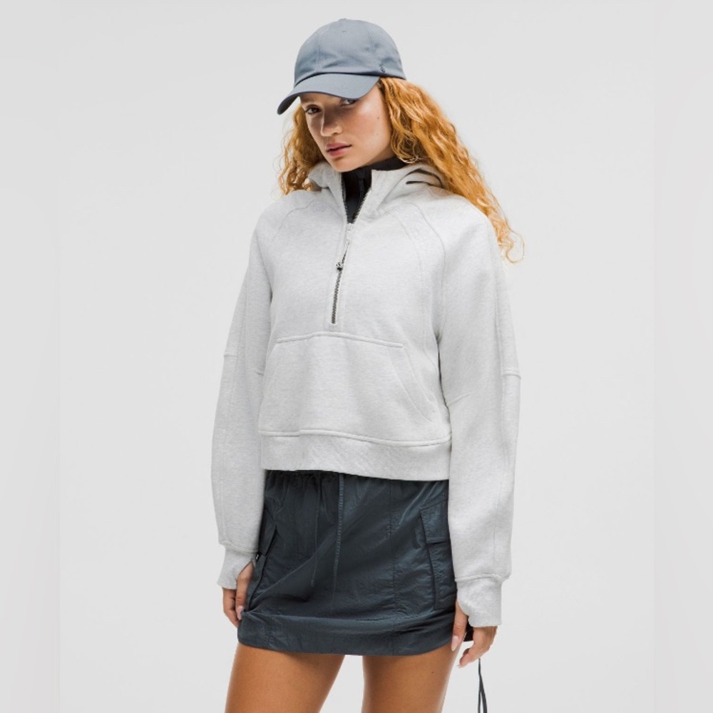 *SOLD* NWT Lululemon Scuba Oversized 1/2 Zip Hoodie in Light Gray - XS/S